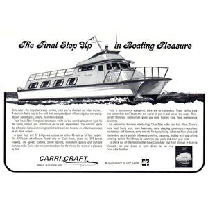 1971 Carri-Craft Cruis-Ader Catamaran Yacht Vintage Print Ad Nautical Wall Art